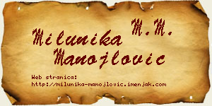 Milunika Manojlović vizit kartica